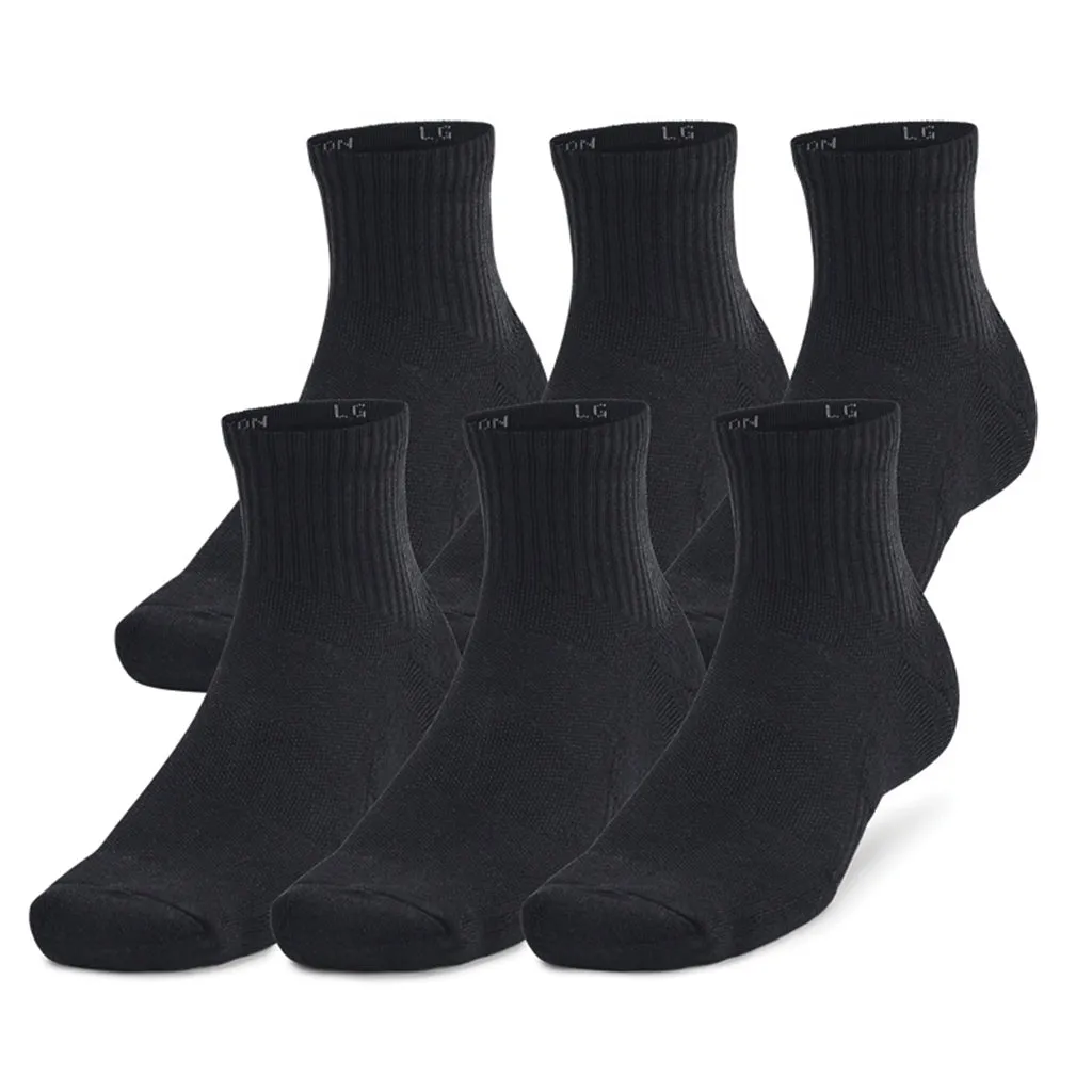 Unisex UA Training Cotton 6-Pack Quarter Socks