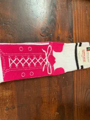 Women’s Slipper Socks - Pink Lace Sneakers